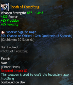 MMOJUGG Guild Wars 2 US Tooth of frostfang Details View of Item Function and Use
